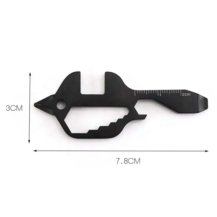 Wholesale Fish Shape Metal Credit Card Outdoor Multifunctional Hiking Buhscraft Bottle Opener Wrench Tools