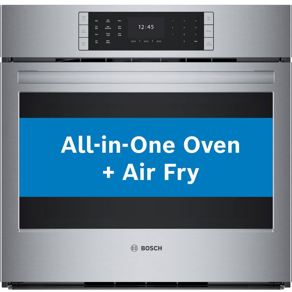 Bosch Benchmark Benchmark Series 30 in. Built-In Single Electric Convection Wall Oven with Air Fry and Self Cleaning in Stainless Steel HBLP454UC