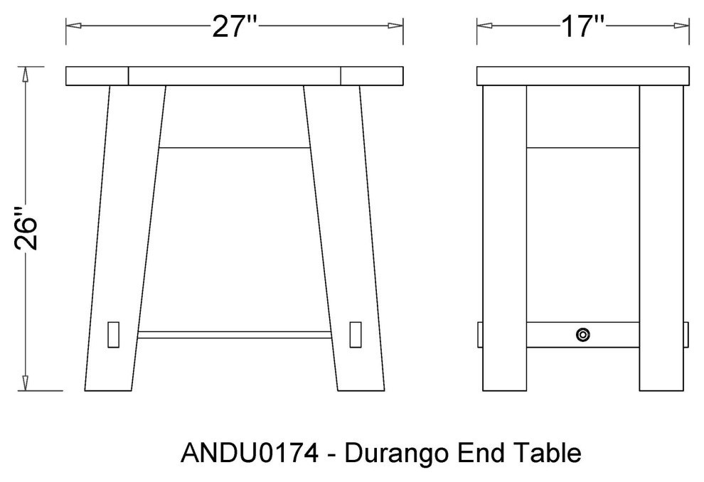 Durango 27 quotW Industrial Wood End Table   Rustic   Side Tables And End Tables   by Bolton Furniture  Inc.  Houzz