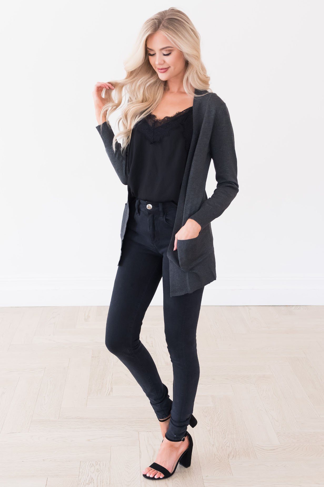 Long Distance Modest Pocket Cardigan