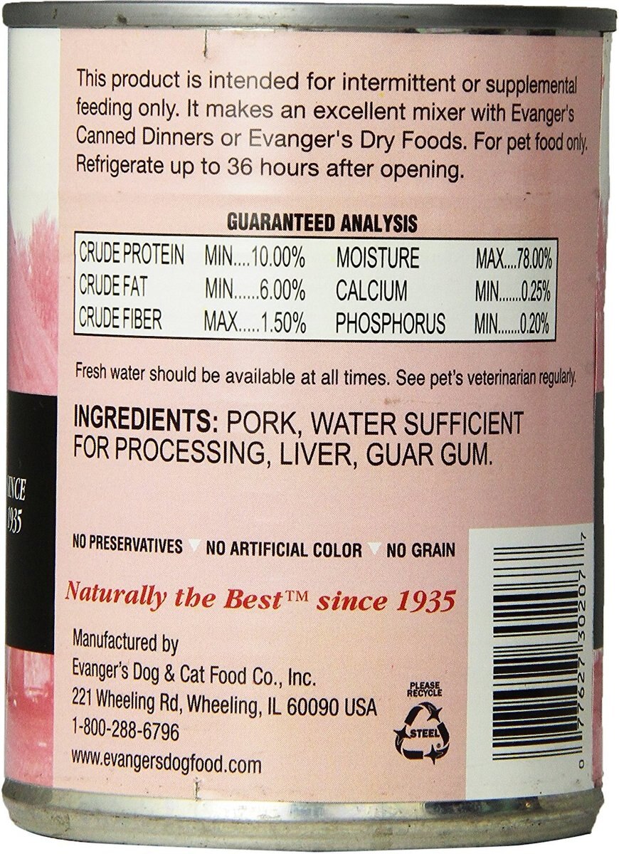 Evanger's Grain-Free Pork Canned Dog and Cat Food