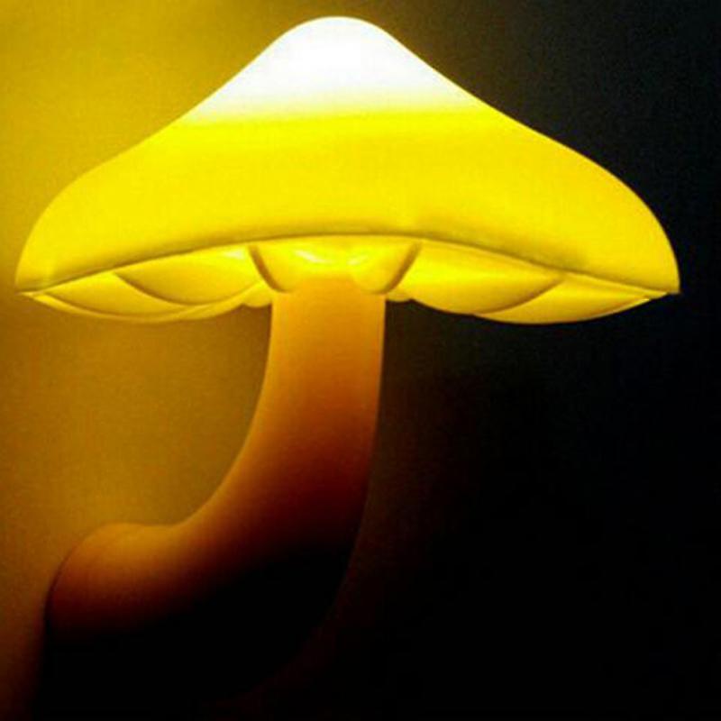 Mushroom Shape Led Night Lights Automatic Sensor Toilet Bedroom Wall Lamps Light-control Sensor