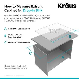 KRAUS Standart PRO Drop-In Stainless Steel 18 in. 1-Hole Single Bowl Kitchen Sink KHT301-18