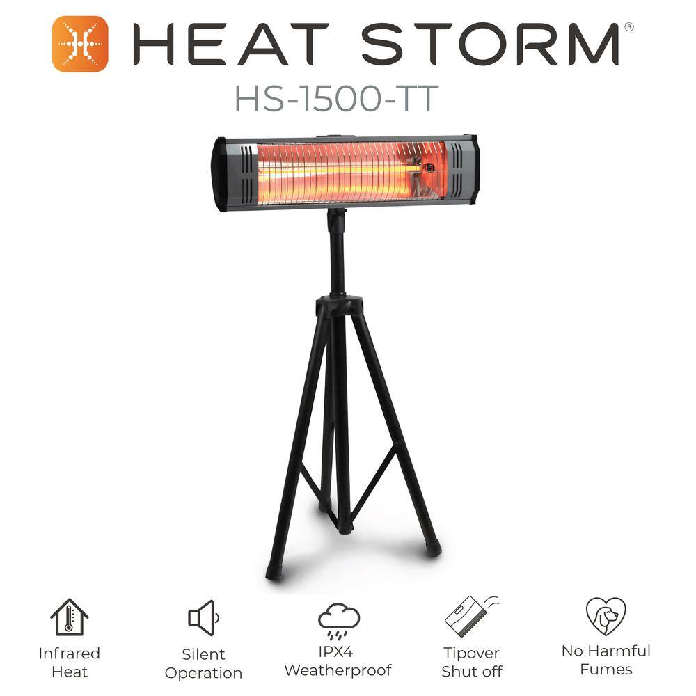 Heat Storm Tradesman 1500-Watt Electric Outdoor Infrared Quartz Portable Space Heater with Tripod and WallCeiling Mount HS-1500-TT