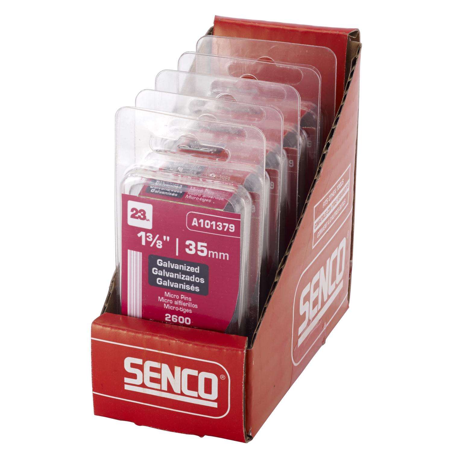 Senco 1-3/8 in. 23 Ga. Straight Strip Galvanized Micro Pins 2，600 pk