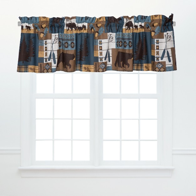 C amp f Home Timber Trails Sky Blue Valance Set Of 2