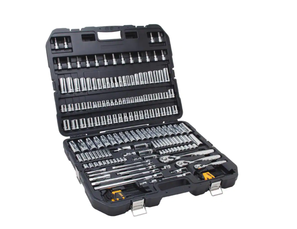 DEWALT DWMT75049 Chrome Vanadium Mechanics Tool Set (192-Piece) with DWMT73809 SAE Combination Wrench Set (8-Piece)