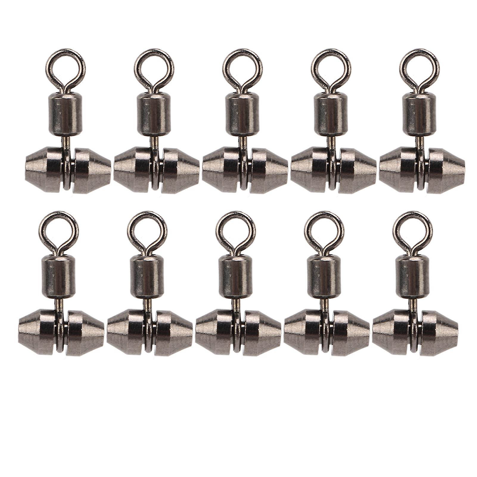 10pcs 3 Way Fishing Swivels T Turn Brass Barrel Triple Swivel Cross Line Fishing Connectorsm