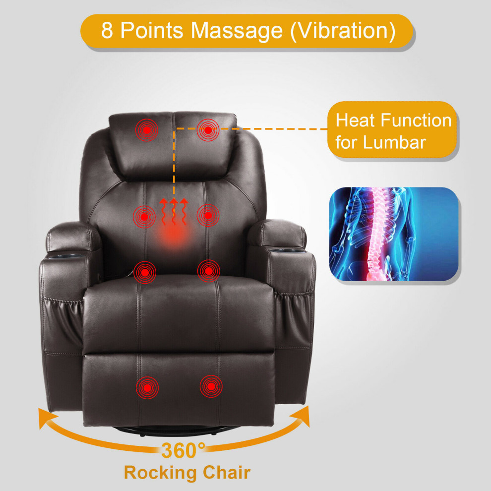 Living Room Massage Chair Recliner   Brown   Contemporary   Recliner Chairs   by AffordableVariety  Houzz