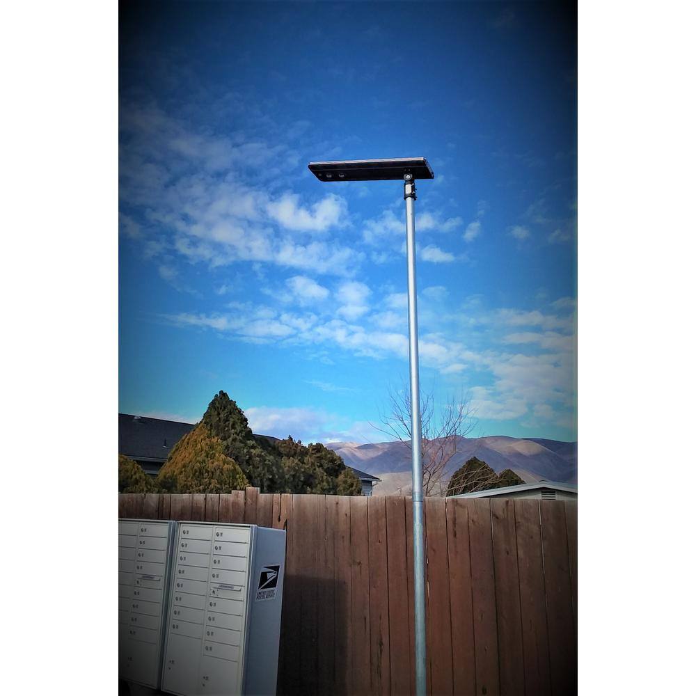 eLEDing AI SMART 4800 Lumens Metallic Solar Power Motion Activated Outdoor Integrated LED CREE 3000K Street Area Light EE830W-AI30-W