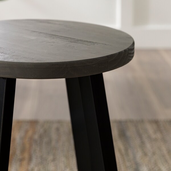 Middlebrook Round 24-inch Distressed Solid Wood Counter Stool