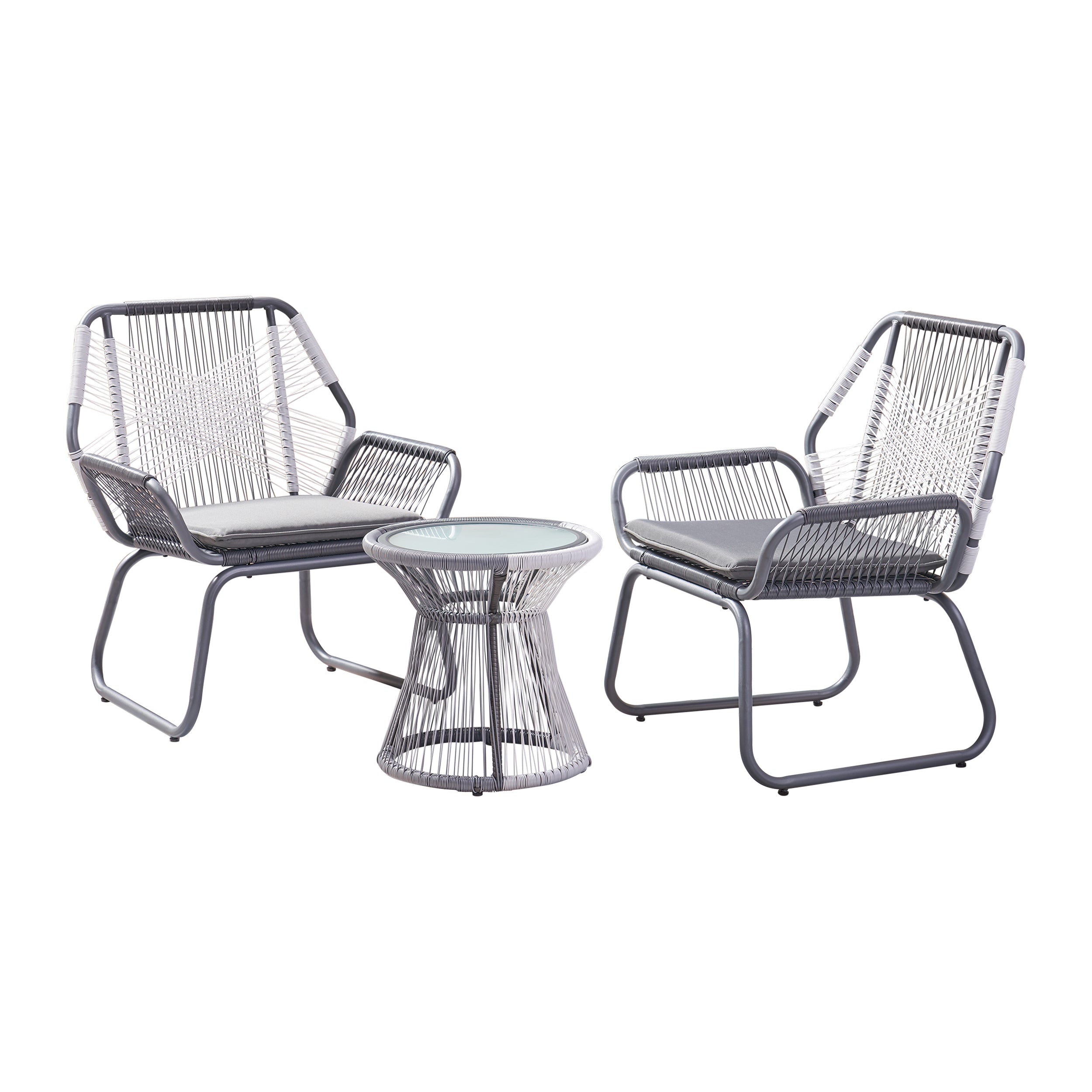 Aiden Outdoor 3 Piece Faux Rattan Chat Set