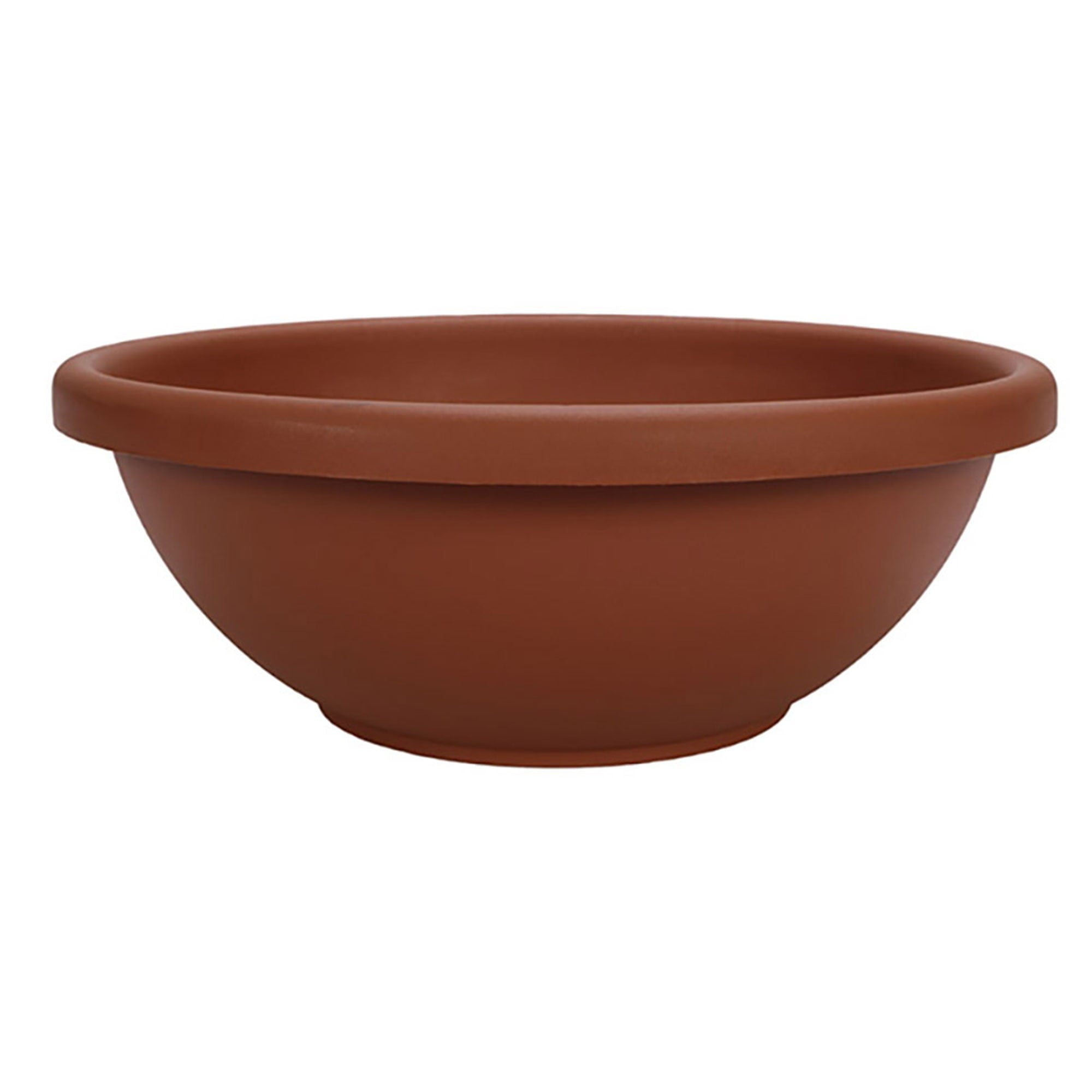 HC Companies 18 Inch Resin Garden Bowl Planter Pot, Terra Cotta (4 Pack)