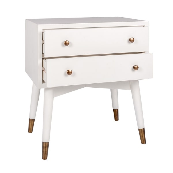 East at Main 2 Drawer Side Table with Gold Accents