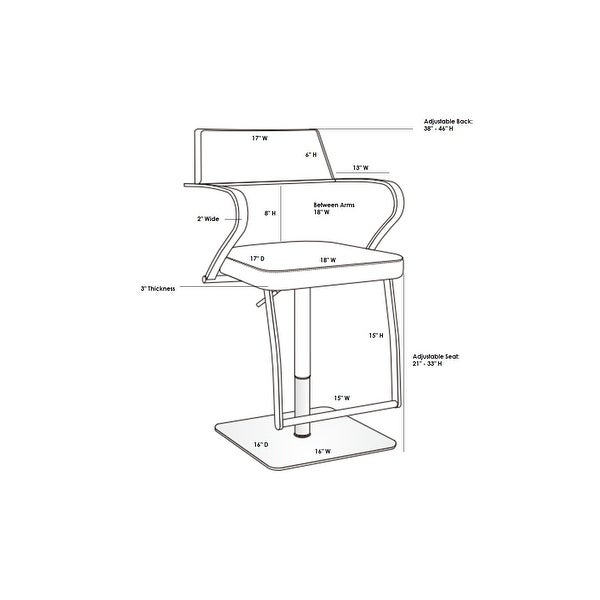 HARBOR bar stool with brushed swivel base. - N/A