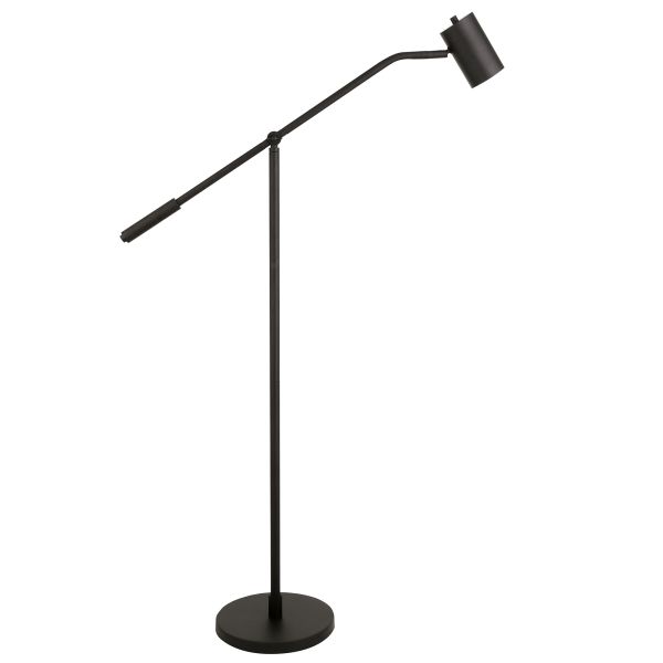 Willis Pharmacy Floor Lamp with Metal Shade in Blackened Bronze/Blackened Bronze