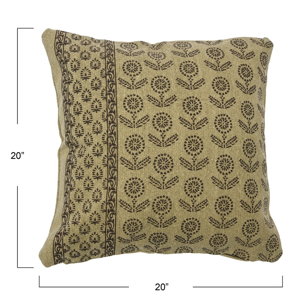 Square Floral Fields Pillow Cover