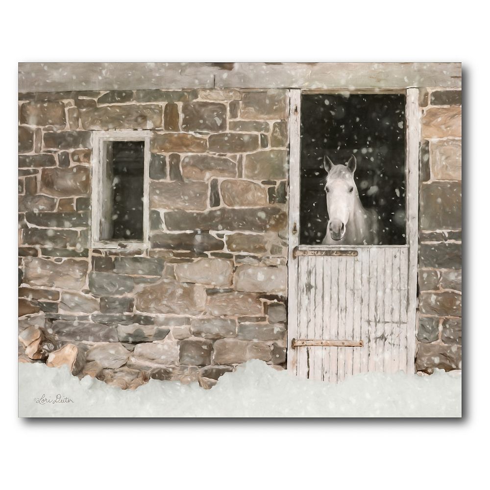 COURTSIDE MARKET Snowed in Horse Canvas Wall Art