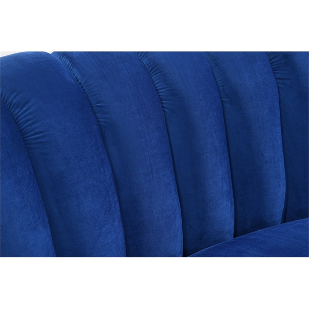 Legend Vansen 141 quotCurved Symmetry Modern Velvet Sectional Sofa in Blue   Midcentury   Sectional Sofas   by Homesquare  Houzz