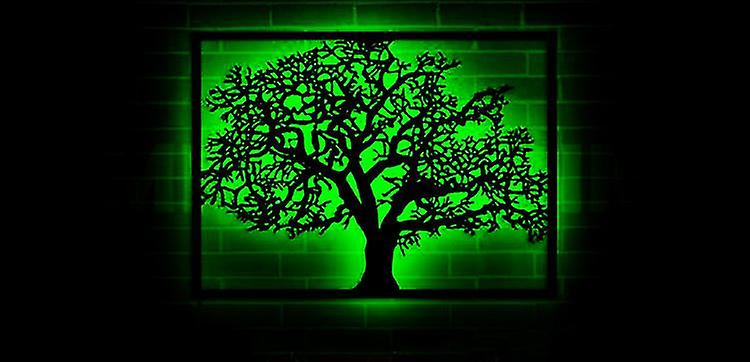 Tree Of Life Wall Hanging Painting Night Light Remote Control Multi-color Three-dimensional Luminous Decorative Painting Led Light Battery Box Remote