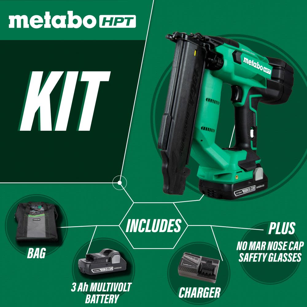 Metabo HPT 18V Compact Brad Nailer Cordless 18 Gauge Kit ;