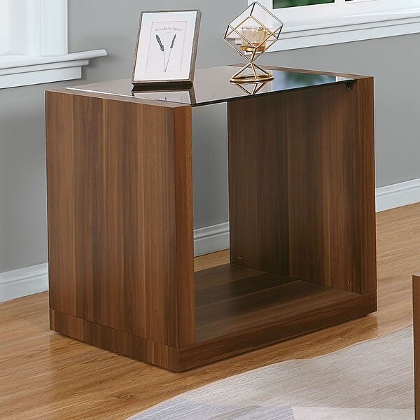 Furniture of America Valmont Contemporary Walnut 22-inch Side Table