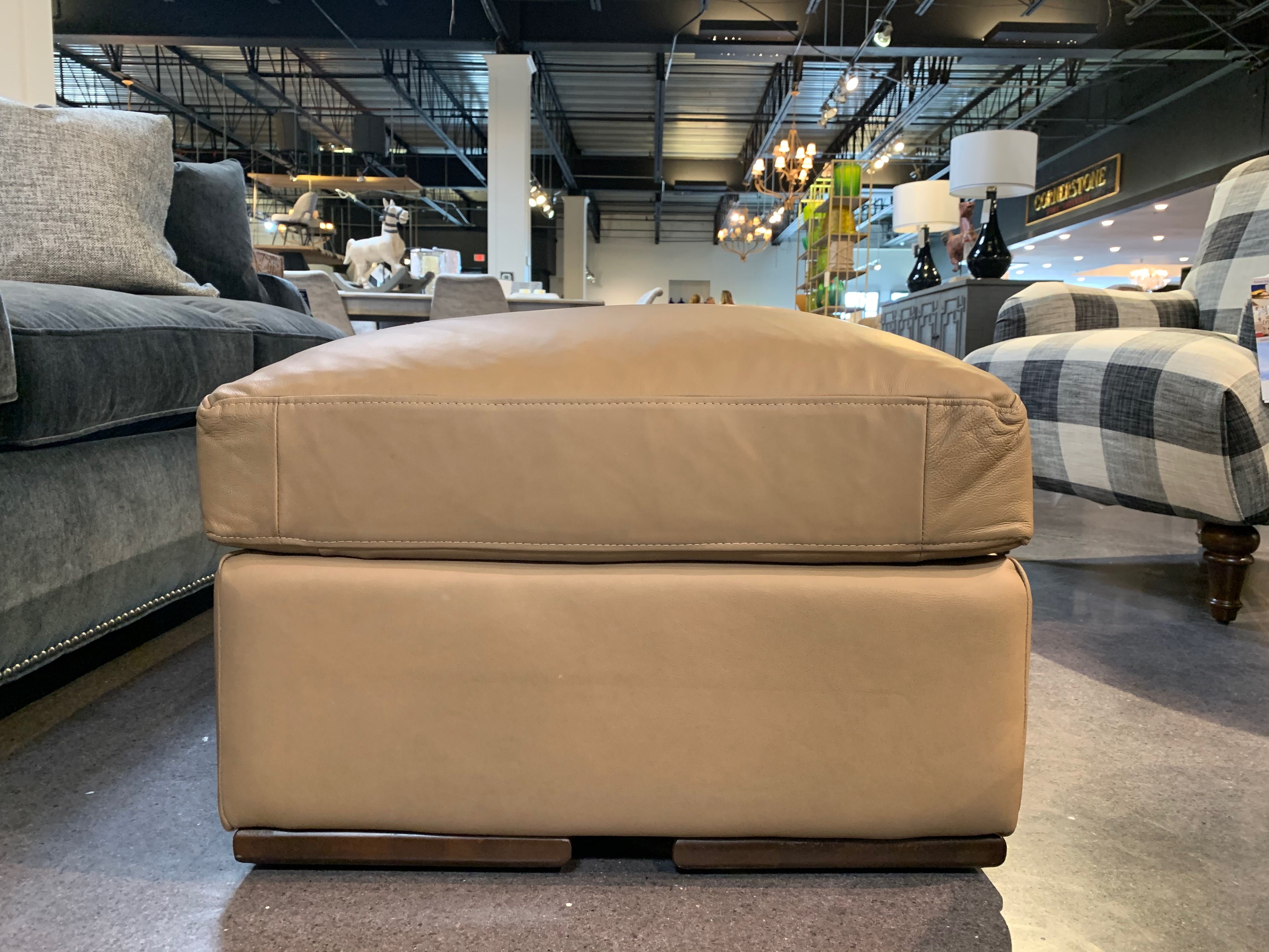 FLAGLER LEATHER OTTOMAN