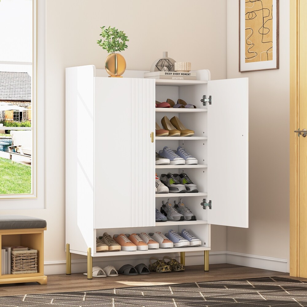 Slim 6 Tier Shoe Cabinet Storage for Entryway