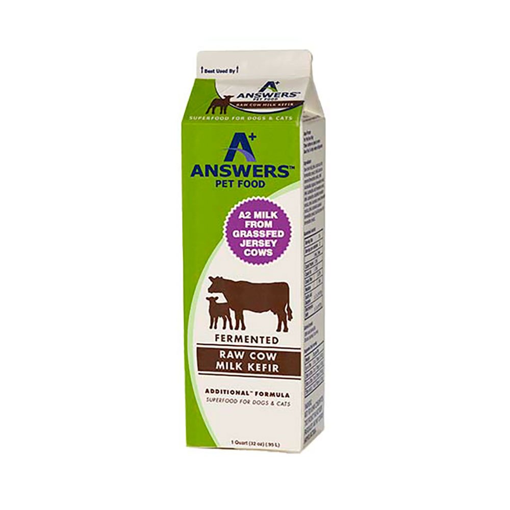 Answers Additional Fermented Raw Cow Milk Kefir for Cats and Dogs， 1-qua;