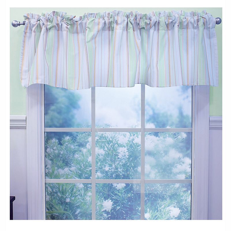 Blue Stripe Window Valance， 1 Pack