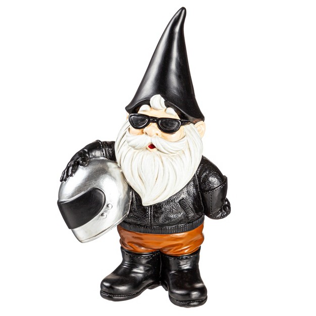 Evergreen 10 quot h Motorcycle Gnome Fade And Weather Resistant Outdoor Decor For Homes Yards And Gardens