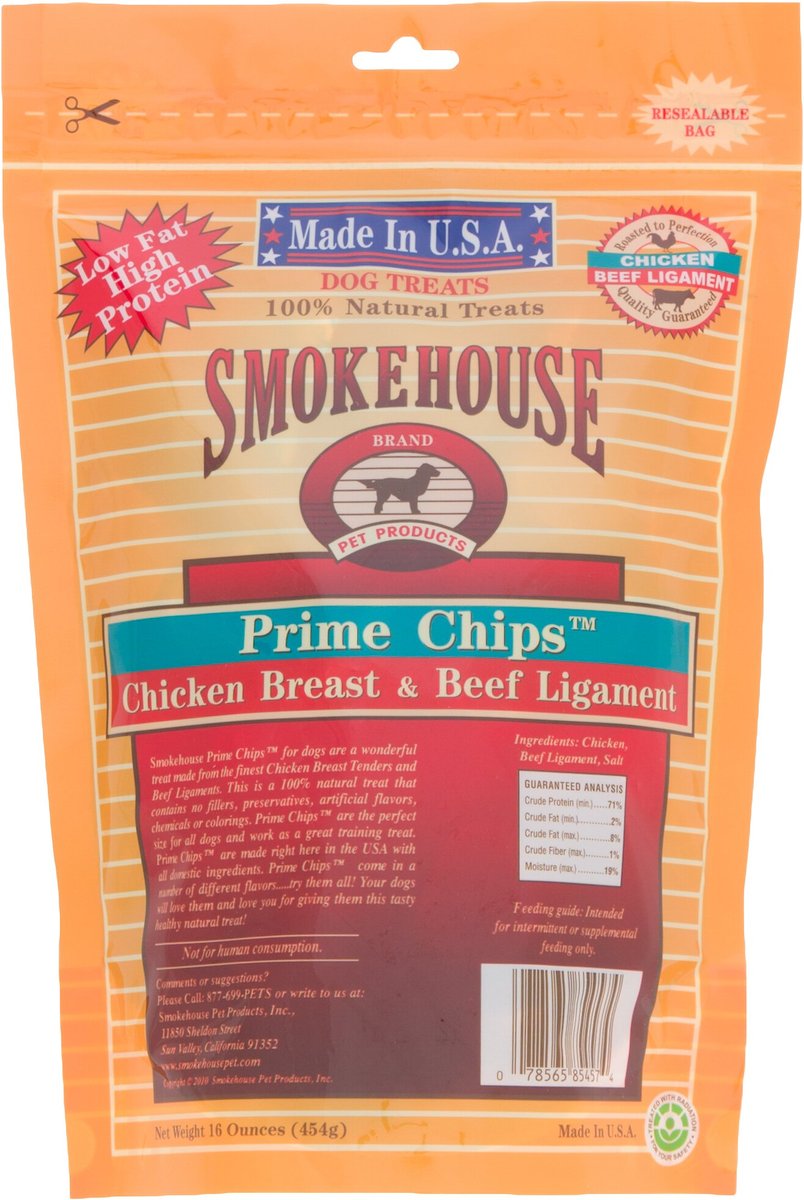 Smokehouse USA Chicken Breast and Beef Ligament Prime Chips Dog Treats