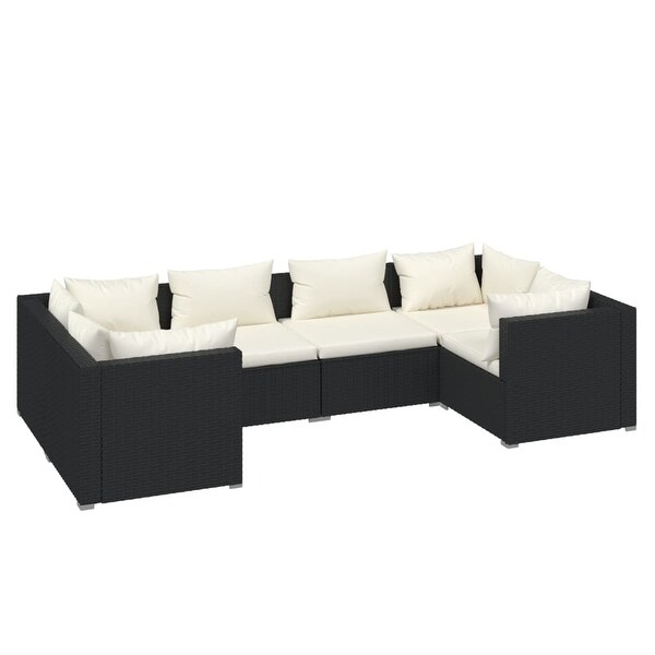 vidaXL Patio Lounge Set Outdoor Sectional Sofa Set Table Garden Poly Rattan