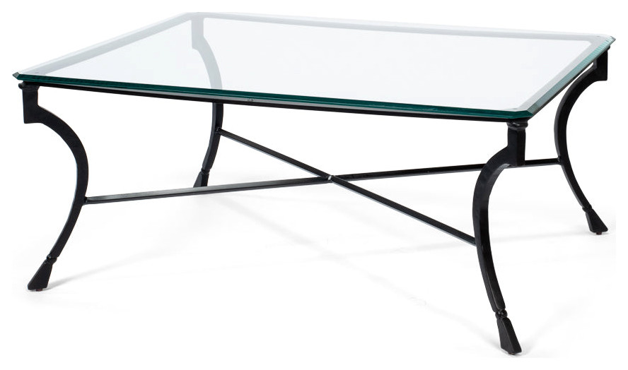 Camargues Coffee Table Glass Top Metal Frame   Eclectic   Coffee Tables   by Sideboards and Things  Houzz