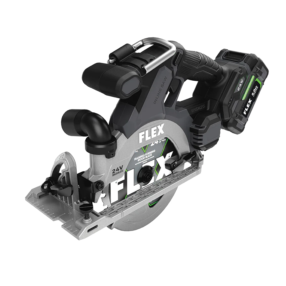 FLEX FX2131A-1C 24-volt-Amp 6-1/2-in Brushless Cordless Circular Saw Kit (1-Batteries Charger Included)