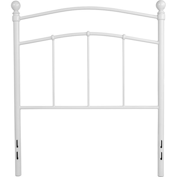 Woodstock Decorative White Metal Twin Size Headboard