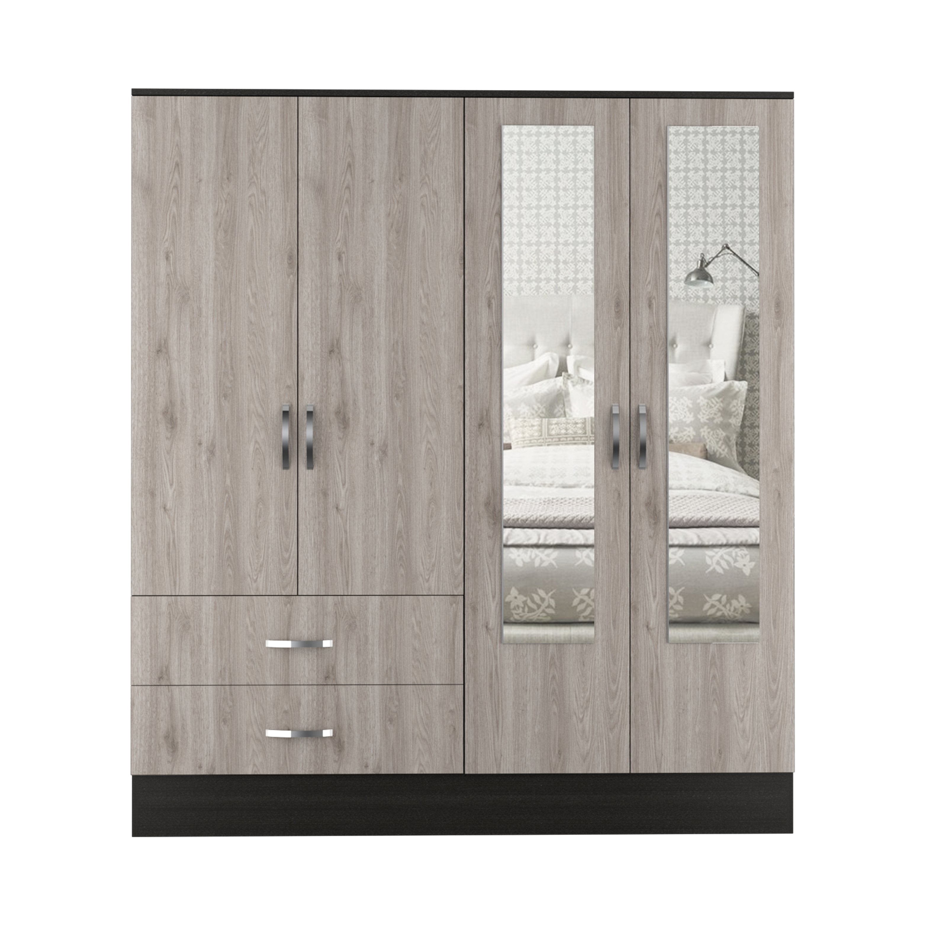 Depot E-Shop DE-CWZ5951 160 in. Gangi Armoire&#44; Black & Light Gray