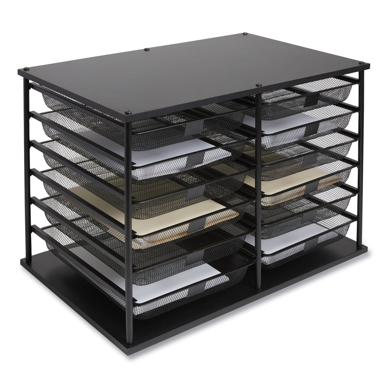 Front-Load Enclosed Wire Mesh Horizontal Document Organizer by TRU REDandtrade; TUD24402466