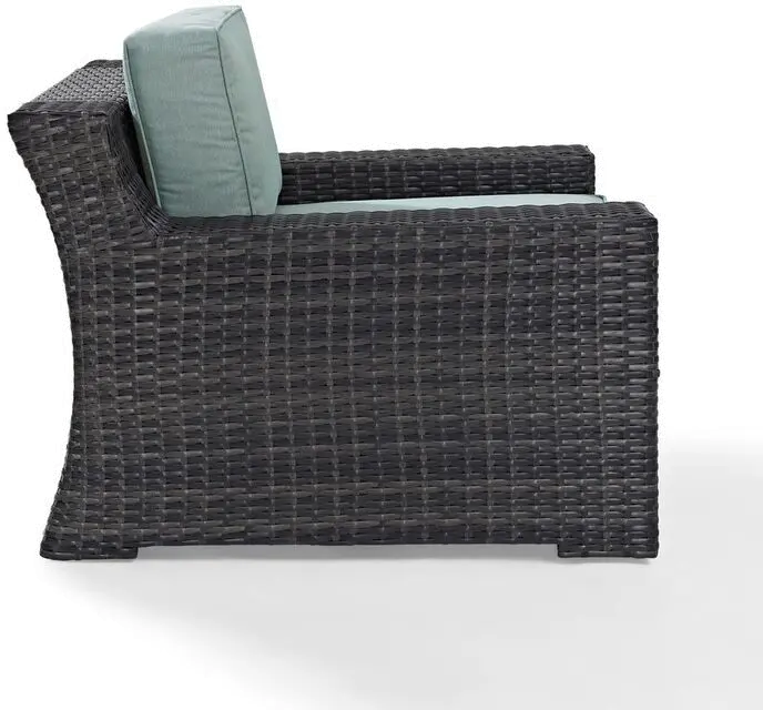 Beaufort Blue Mist and Wicker Armchair