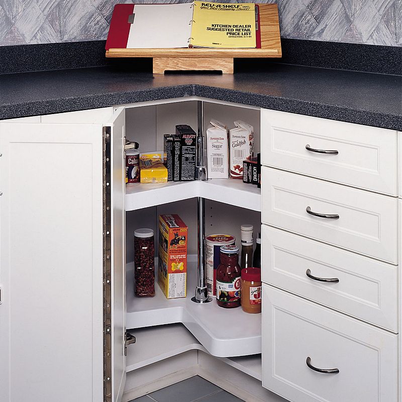 Rev-a-shelf 32 Inch Kidney Lazy Susan Corner Wall Cabinet 2-shelf， 6472-32-11-52