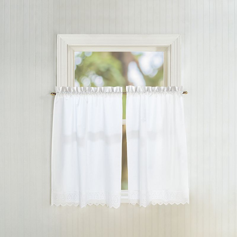 CHF Penny Eyelet Tailored Window Curtain Tier Set