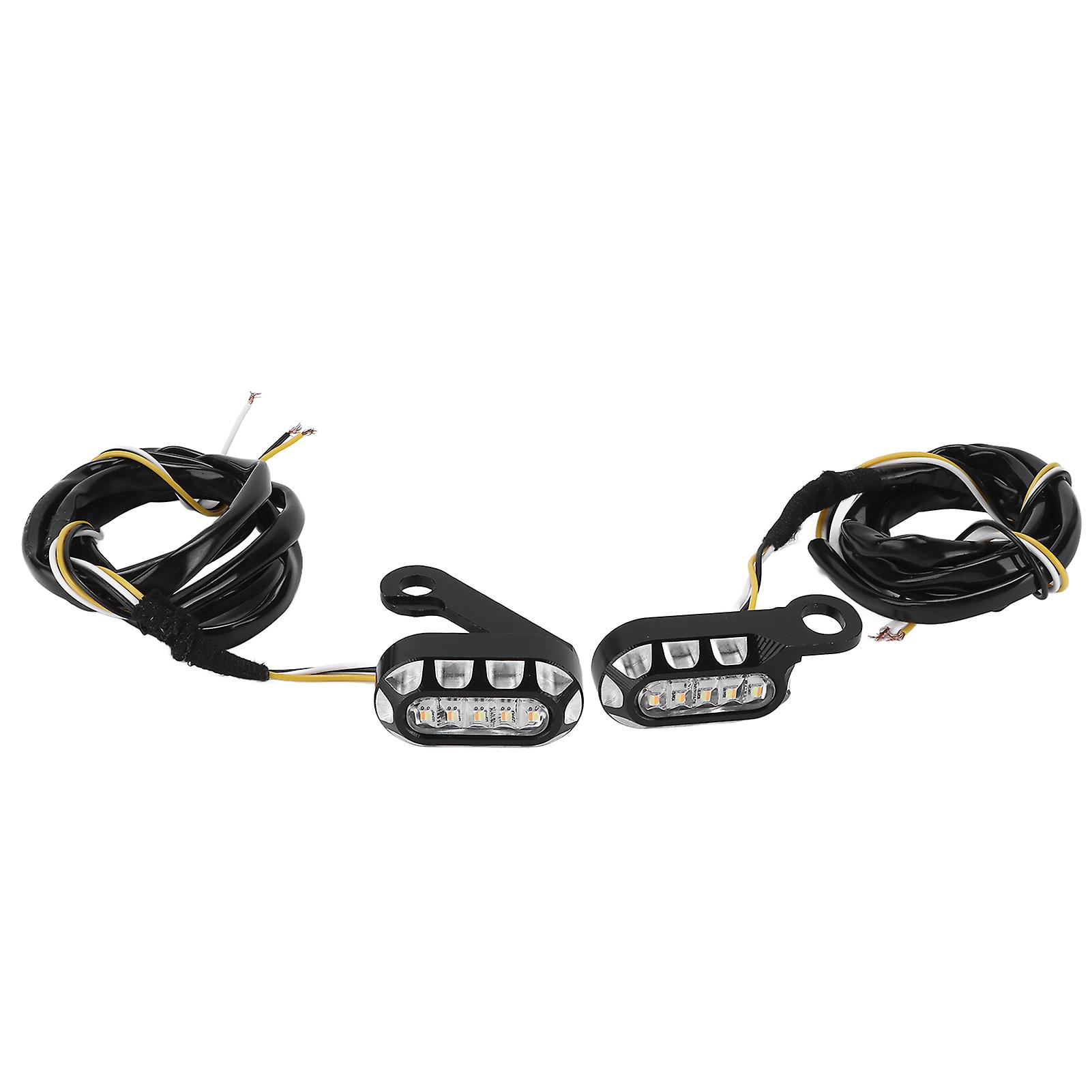 Motorcycle Turn Signal Indicator Running Lamp Yellow Light Waterproof Universal 12vblack + White + Silver