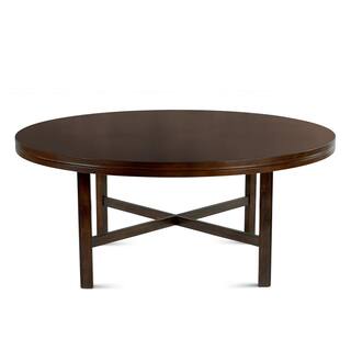 Steve Silver Hartford 72 in. Round Dark Oak Wood Dining Table HF7272T