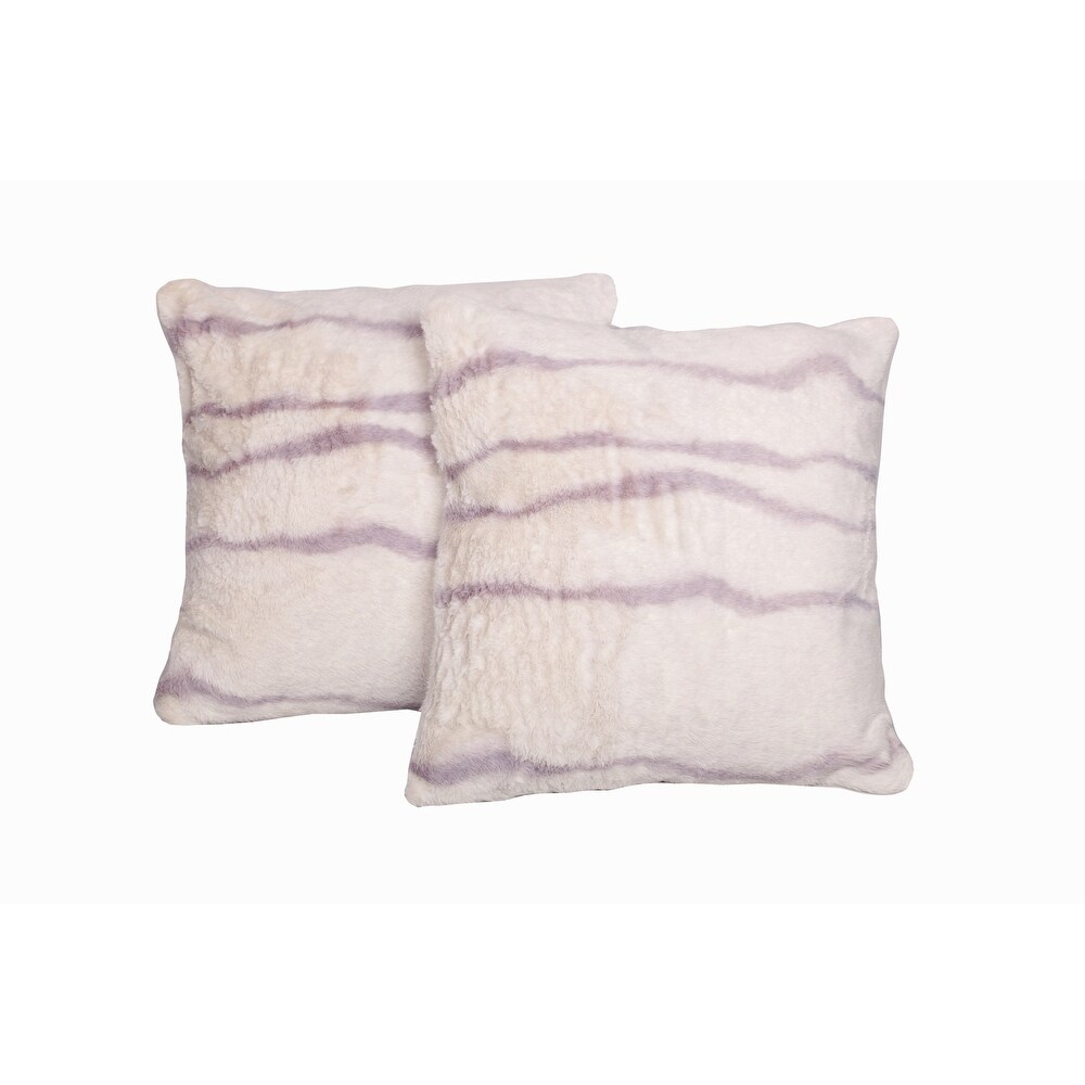 FauxFur Finch Stripe Pillow Shell 2 Piece Set  NO INSERT