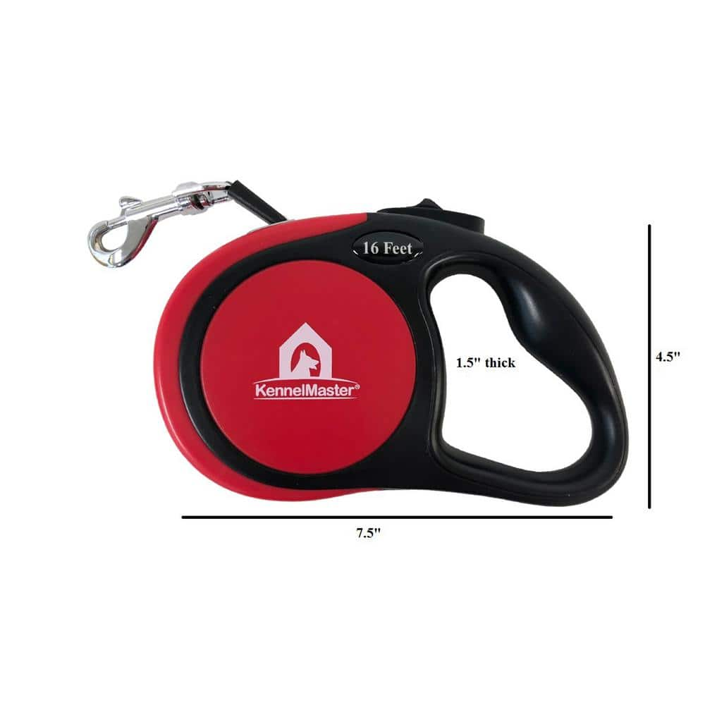 KennelMaster Large 16 ft. Red Retractable Dog Leash RDL11016R