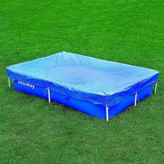 Bestway Flowclear 7 ft. x 4 ft. Rectangular Blue Above Ground Pool Leaf Cover 58103-BW