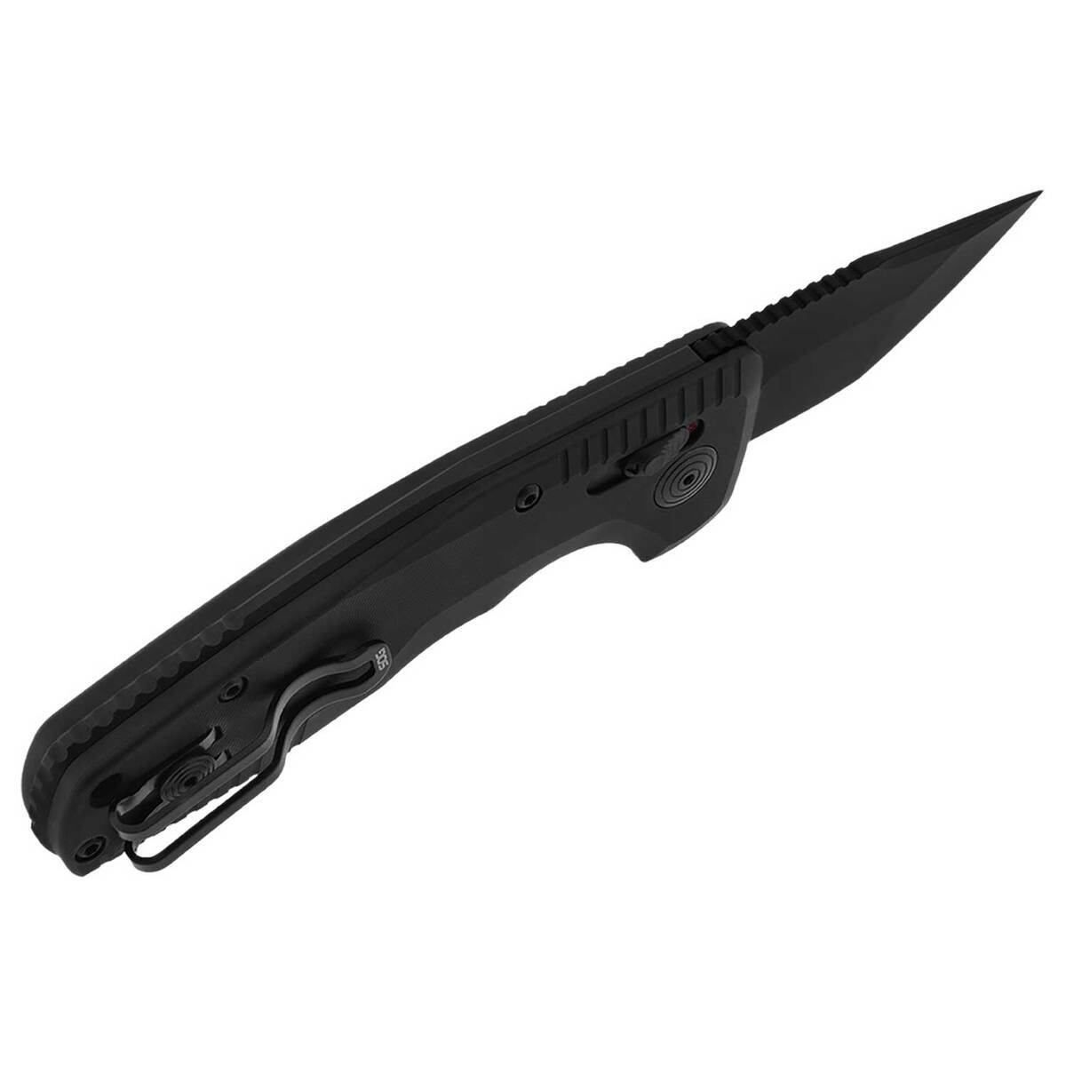 SOGTAC AU Compact 1.96 inch Tanto Plain Edge Automatic Knife  CA Special Black