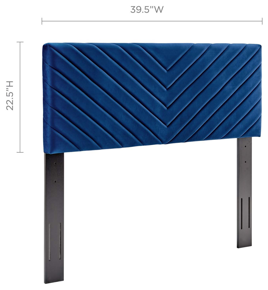 Alyson Angular Channel Tufted Performance Velvet Twin Headboard   Contemporary   Headboards   by Uber Bazaar  Houzz