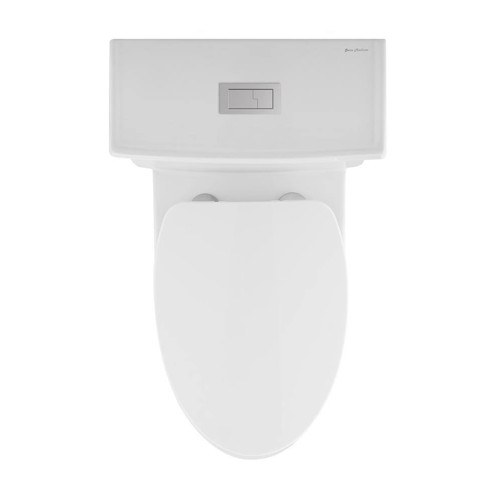 Swiss Madison Voltaire 1-Piece 0.81.28 GPF Dual Flush Elongated Toilet in White Seat Included SM-1T113