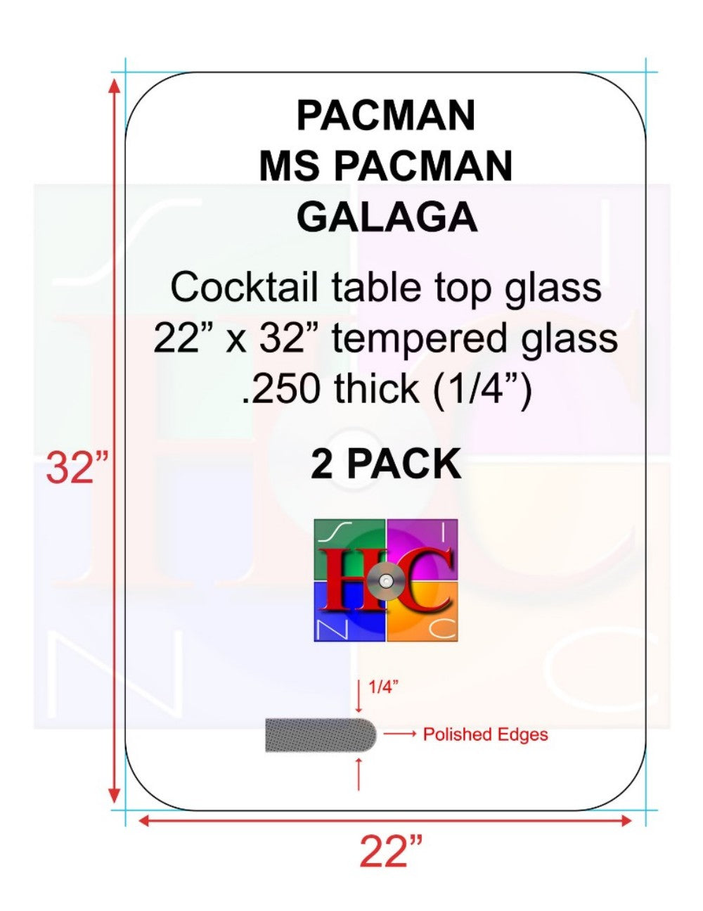 2-Pack cocktail table top glass with 3.5 in radius: Fits Bally Midway tables plus other after market arcade cocktail tables.